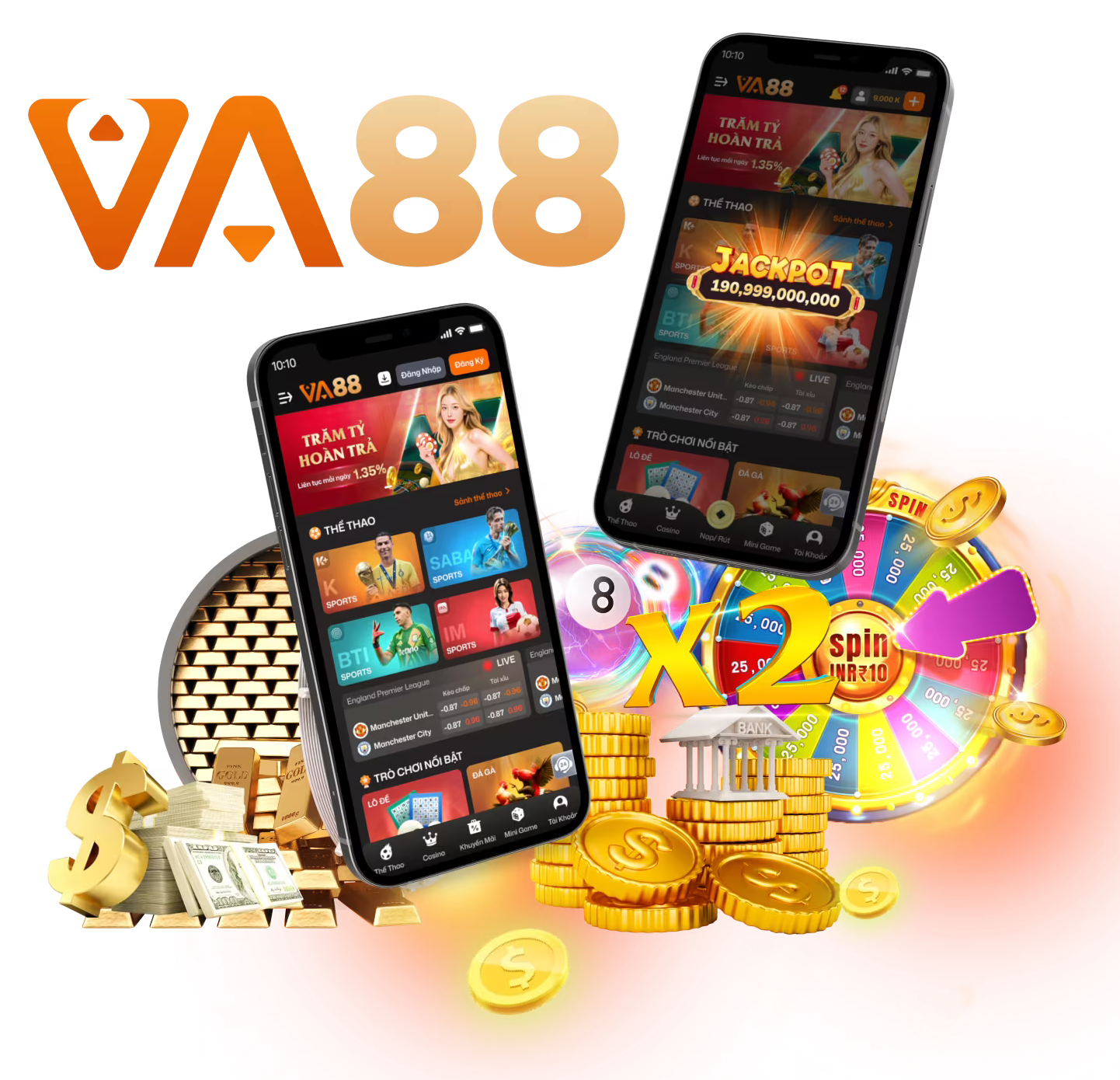 Giao diện dịch vụ ứng dụng VA88 trên di động